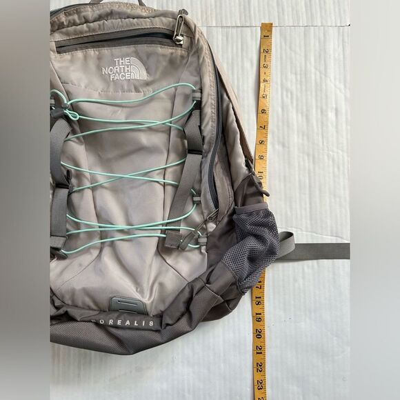 The North Face Gray Borealis Backpack with Green Accents - Picture 14 of 16
